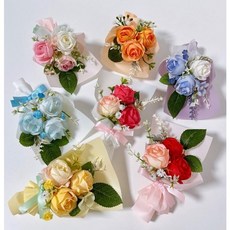 미니 꽃다발 장미 납골당꽃 봉안당꾸미기 소품 추모관장식, 없음, 5. 스카이블루, 1개