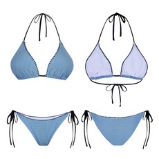 모노소울 자동몸매보정 리마 섹시 홀터 태닝 비키니 수영복, FREE (L) A-E컵까지/44-66까지추천), 블루