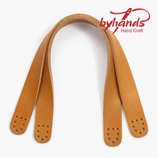 바이핸즈 내추럴 고급 통가죽 핸드 스트랩끈 미니 가방손잡이끈 20-2503, 머스터드 1쌍, 1개