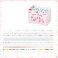 올리브파티 빈티지 감성 다꾸 마테 마스킹테이프 5mm 10개 세트, 1세트, 리듬