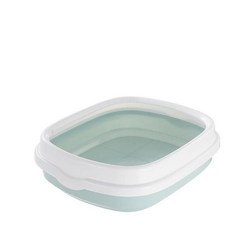 貓砂盆半封閉式貓廁所 中大號尺寸48*40*14CM, 1個, 藍色