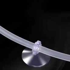 10p/20p 수족관 큐방 흡착 고무 홀더 산소 튜브 호스 걸이 고정 클립 부착 어항 수조, 투명, 20개