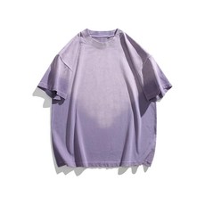 BLACKARMADA 유니 Y2K 셔츠 빈티지 그라데이션 오버사이즈 티셔츠 남성 및 여성용 캐주얼 스트리트웨어 스타일 아웃도어 패션 라이트 퍼플