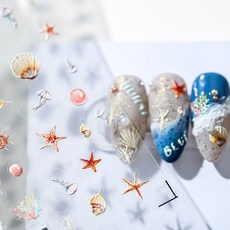 5D 입체 여름 오션월드 조개 네일아트 데코 스티커(ST-1289), 1개