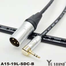 C SOUND 彩色鍍鉻彎頭 XLR轉3.5mm TRS平衡音源線 音控台 混音機 外場PA音響, 黑色,30cm