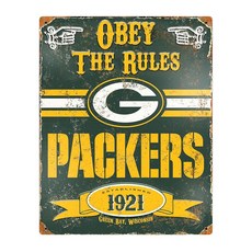 Party Animal NFL Football 엠보싱 메탈 빈티지 벽 데코 침실 사무실 또는 팬 동굴을 위한 튼튼한 금속 벽 아트 36.8 x 29.2cm(14.5 x 1, Green Bay Packers, Green Bay Packers