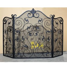 벽난로 가드레일 철제 안전 커버 대형 장식장 불멍 인테리어 마그네틱 거실 카페 휀스 펜션, 블랙 91cm, 기본 색상