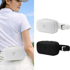 볼빅 V로고 에어핏 레이디스 여자골프 벨트백 파우치, 블랙, 1개