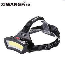 COB工作燈 18650鋰電池 USB充電 夜跑燈 戶外騎行釣魚LED燈, 1個, 頭燈+USB綫+盒子