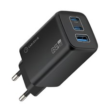 케이스허브 GaN PD 65W 3포트 멀티 초고속 충전기 고속충전 어댑터, 1개, 블랙
