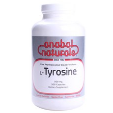 Anabol Naturals L-酪胺酸 500mg膠囊, 500 件, 1個