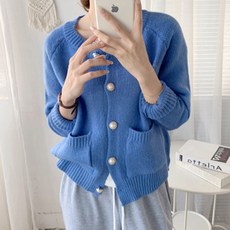 로렌미 쥬얼 진주버튼 포켓 가디건 S250812FW-5