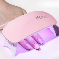 체니모 LED 젤 네일 램프 휴대용, 1개, 핑크.