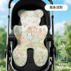 寶寶推車涼席坐墊 嬰兒車薴麻涼蓆森林派對, 嬰兒車薴麻涼蓆森林派對 70*45cm, 1套