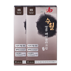 수월 명품 헤어 칼라크림 염색약 6S, 진한갈색, 2개