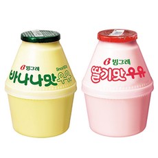 빙그레 단지우유 바나나우유+딸기우유 혼합 240ml 8개