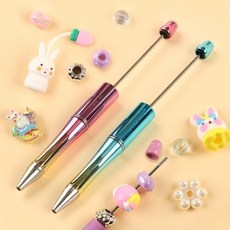 스트링 비즈 구슬 메탈 그라데이션 볼펜