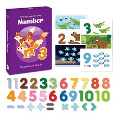 하뚱 자석놀이 숫자 : 카드가 포함된 아기 자석 퍼즐, 34피스, 1개