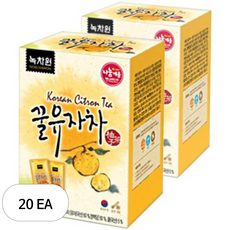 녹차원 꿀 유자차, 300g, 20개, 10개입, 30g