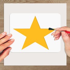 2개 스크랩북 패브릭 타일 바닥 가구 나무 등에 그림을 그릴 수 있는 플라스틱 드로잉 페인팅 스텐실 템플릿 별 모양 150x150mm, 하얀색