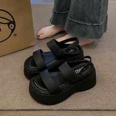 Makone 여성 심플 패션 비치슈즈 통굽 샌들