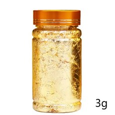 3G 골든 실버 쥬얼리 레진 장식 필링 용지 아트 네일 몰드 플레이크 페인팅 포일 공예용 메탈릭 메이킹, Gold