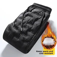 남성용 다운 바지 두꺼운 따뜻한 오리털 캐주얼 루즈 플러스 사이즈 겨울 중년 및 노인용 아웃도어 웨어, 01 다운 팬츠, 03 2XL [권장 65-72.5kg ]