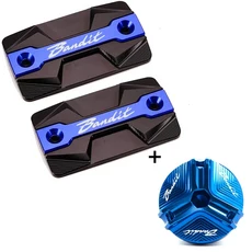 SUZUKI Bandit S650 600 1200/S/N 1250 GSF 전동 프론트 브레이크 액 리저버 오일 탱크 커버 캡 보호, 01 China Mainland, 10 1 Set-Blue