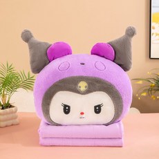 안고자는 긴베개 등받이 쿠션, 40cm/110*160센티미터, 보라색 쿠로미(단색 담요)