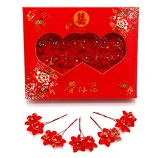 結婚春仔花 雙春花 婚禮用喜花春花 20朵/盒 親友春花 潭子結婚百貨, 1個, Red