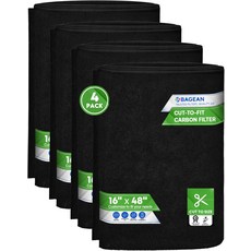 활성탄 필터 시트 16인치 x 48인치에 맞게 절단 - 공기청정기 창문 AC 통풍구 등을 위한 공기 필터는 냄새를 흡수하고 공기를 상쾌하게 합니다 4팩