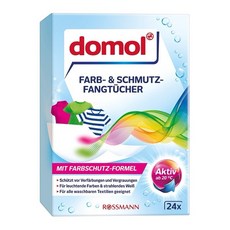 德國 domol 洗衣機防染色紙 拋棄式魔布 白色衣物防染色, 1個, 24入
