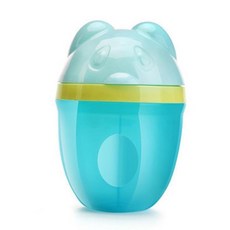 小熊造型三格旋轉奶粉盒 防潑灑便攜奶粉分裝盒, 1個, 藍小熊 (袋裝)