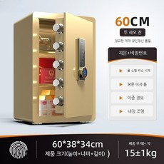 금고 가정용 소형 스마트 도난 방지 철제 금고 미니 지문인식 금고, 60CM, 금색