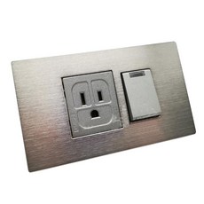 JYE中一 月光系列摩登金屬面板，銀灰黑金多色可選，一孔二孔三孔自由配，拉絲紋經典耐看, 1個