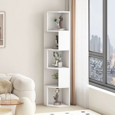 원목 코너 장식장 서재 진열장 침실 수납장 양주 홈바, 화이트 4칸 120 x 30x30