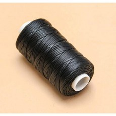 가죽 공예 DIY 프로젝트 150D 재봉 폴리에스터 플랫 왁스 스트링 직경 0.8mm 50, Black, 1개