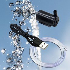 미니 수중모터 USB 수중 워터 펌프 저소음 가로블랙 호스포함, 1개, 5W