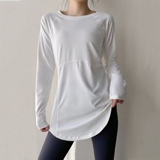 투니스 여성 패션 단색 커버업 힙커버 필라테스 긴소매 요가 운동복