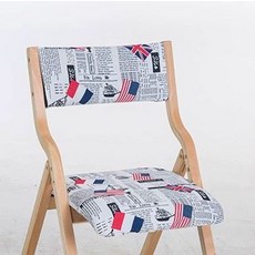 원목 접이식체어 의자 발코니 등받이 야외 감독 스툴 폴딩체어 원목체어 체어 테라스, 1개, 신문지 패턴 원단