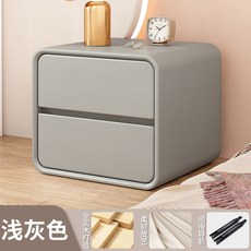 簡約實木床頭櫃小型儲物床邊櫃, 淺灰色床頭櫃:25x40x47cm