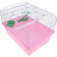 앵무새와 러브버드를 위한 퍼치 푸드 박스 급수기가 있는 BESPORTBLE 넓은 새 캐리어 여행용 케이지 경량 휴대용 색상을 Abs 언 디자인, Pink