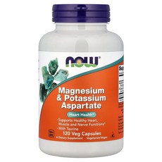 나우푸드 마그네슘 & 포타슘 아스파르테이트 베지 캡슐, 120정, 1개