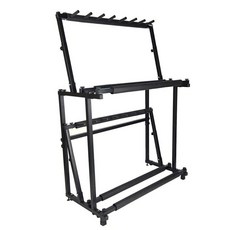 2층 기타 스탠드 악기랙 일렉 원목 접이식 3개 9구 너도밤 행거 바퀴가