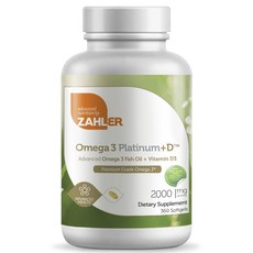 ZAHLER 鉑金Omega-3魚油+維生素D軟膠囊 2000mg, 1罐, 360顆