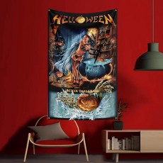 헤비 록 밴드 플래그 폴리 에스터 디지털 인쇄 배너 침실 벽 예술 야외 태피스트리 장식, 1개, 9. KK1060