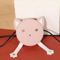 【台灣14款附工具教學影片】材料包 可愛動物造型包 手做 側背包 斜肩包 生日禮物 交換禮物 DIY 小雄媽, 1個, 捂臉貓-粉色