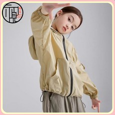 兒童防曬衣2024新款男女童夏季戶外超輕薄中大童潮範洋氣防風外套