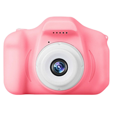 FDUCE X200 토이카메라 디지털 셀카 향수 필터 흑백 필터 다중 언어 USB 충전 2 인치 대형 스크린+ 스트랩, 1개, 핑크