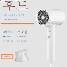 DFMEI 전기 헤어 드라이어 가정용 음이온 헤어 드라이어 고출력 소형 속건 냉온 헤어 드라이어, 흰색(자기 흡입 노즐)